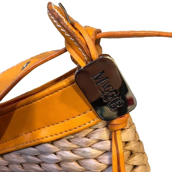 Maggi B Hobo Style Straw Purse Tangerine Cottagecore Boho Peppy Y2K Summer - Picture 3 of 6